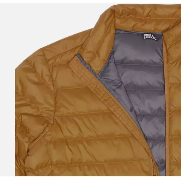 Eddie Bauer Men's Down Packable Lightweight Jacket Size S Golden Brown New - Picture 6 of 14